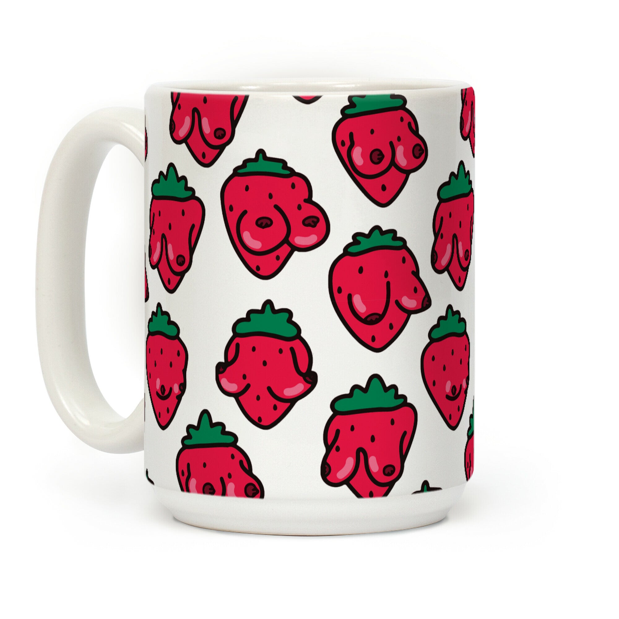 Strawboobies Pattern Coffee Mug